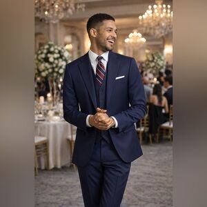 NEW! Roundtree & Yorke Red and Blue Striped Tie